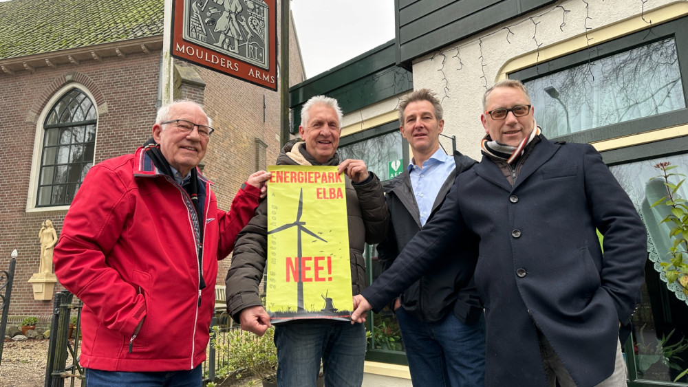 Protest Oosterleek tegen energiepark en windmolens